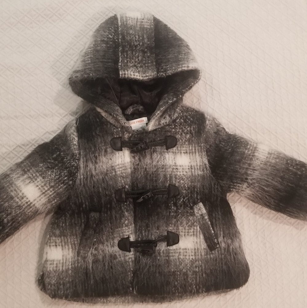 Buffalo plaid grey 6-12m WINTER COAT